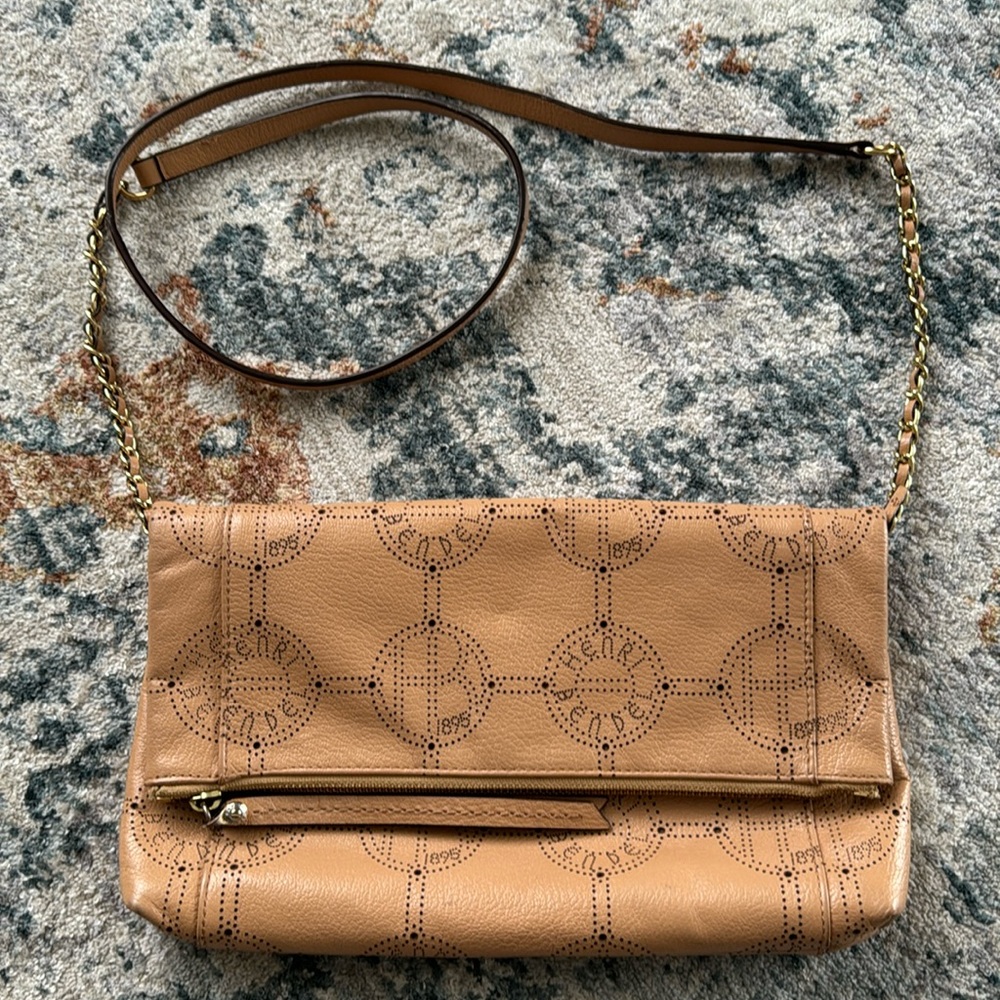 Authentic Vintage Henri Bendel Perforated Leather Clutch Crossbody Bag